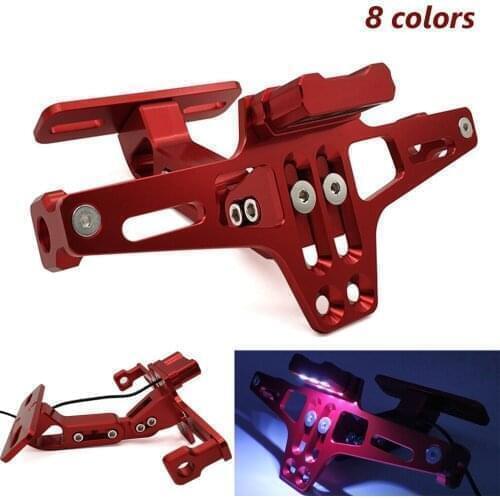 Motorcycle License Plate Holder Adjustable Rear Tail Bracket LED-light For Yamaha fz 1 09 6 fzr 400 FZ1 FZ6 FAZER Honda CBR500R