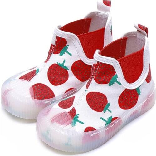 COZULMA Children Unisex Breathable Print Canvas High Shoes Ankle Boots Kids Boys Girls Autumn Fashion Chelsea Boots Size 21-32