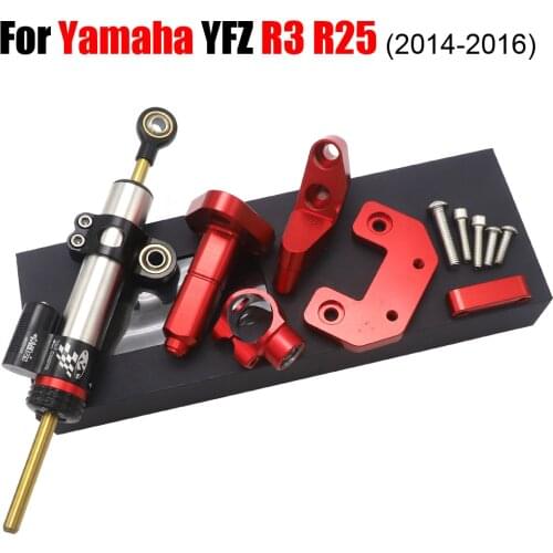 For Yamaha YZF R3 R25 MT25 YZFR3 2015 2016 2014 Motorcycle CNC Damper Steering StabilizerLinear Reversed Safety Control+Bracket