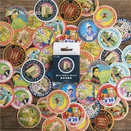 45pcs Retro Memory Collection Record Vintage Advertising Leaflet Label Old Day Album Diary Seal Decoration Deco DIY Sticker Gift