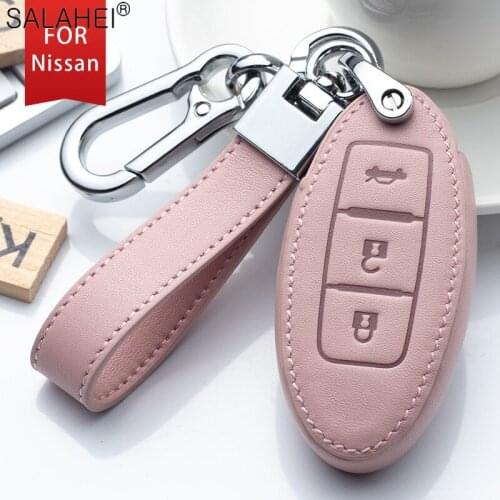 Leather Car Key Case Cover Protection Shell For Nissan Qashqai X-Trail T32 T31 Juke J10 J11 Kicks Tiida Pathfinder Micra Pulsar