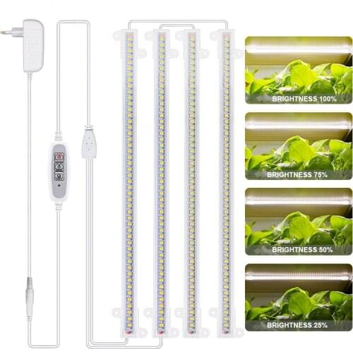 Indoor Led Grow Light Strip 4pcs Phytolamp For Plants Full Spectrum Dimmable Growing Lamp 40W Warm White Phyto Lamp With Timer