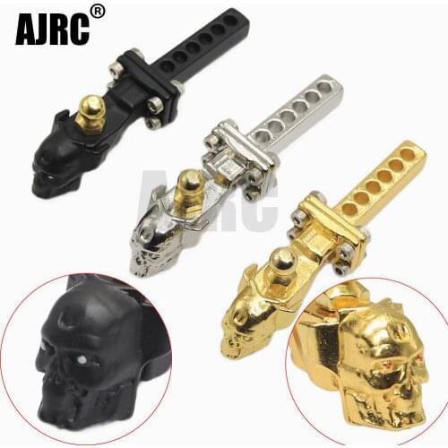 Metal Skull Trailer Hook Metal Trailer Hitch Mount for 1/10 RC Crawler Traxxas TRX-4 TRX-6 G63 D90 Axial SCX10 90046 03007 GEN 8