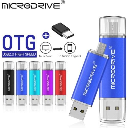 Metal OTG with Type-C Pen Drive 64GB flash Usb Memory Stick16GB 32GB 4GB 8GB Flash Drive 128GB OTG cle USB Pendrive