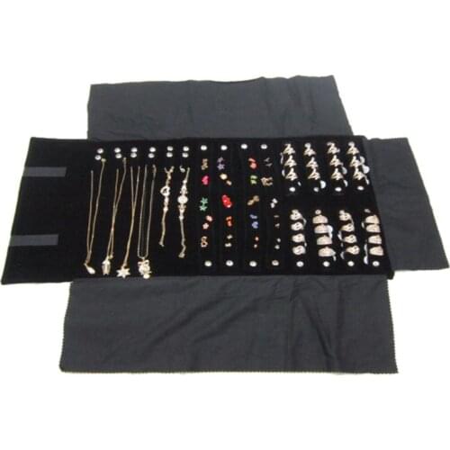 Multi-function Earrings Necklace Ring Storage Roll Bag Jewelry Travel Portable Retain Roll Bags Exhibition Package