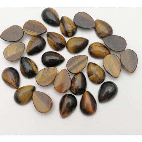 Fashion natural tiger eye stone beads charms 10X14mm teardrop CAB CABOCHON no hole Free shipping 50pcs wholesale