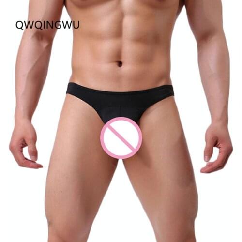 Sexy Mens Underwear Briefs Thongs Ice Silk Elephant Trunk Mens Bikini Slips Panties Shorts Underpants Cueca Gay Underwear Thong