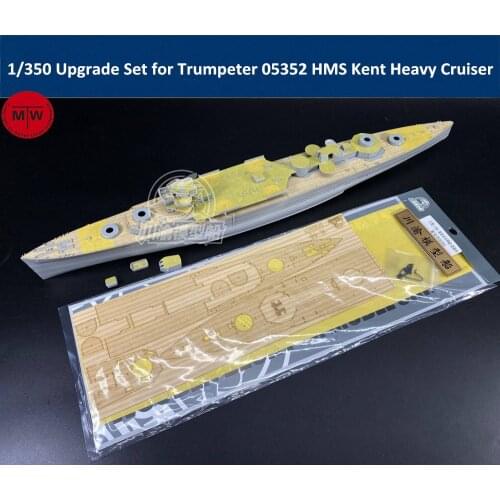 1/350 Scale Upgrade Set for Trumpeter 05352 HMS Kent Heavy Cruiser Model(Wooden Deck Masking Sheet)