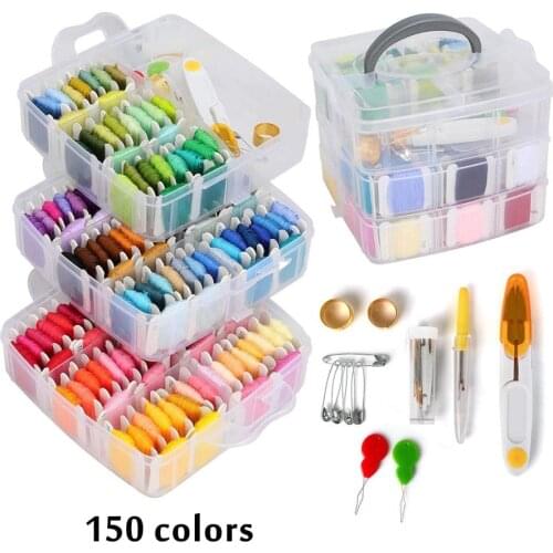 150 Colors Embroidery Thread Floss Set Cross Stitch Thread Set DIY Sewing With Embroidery Floss Set Accessories Kit Tool