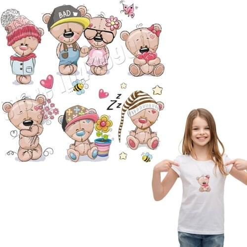 Cartoon Sticker On Clothing Children DIY Cute Patches Washable Easy Print Quality Applique Iron On Heat Transfer Parches For Kid