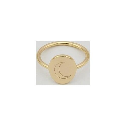 Wholesale Exquisite Moon Shaped Rings Gold Plated Engraved Thin Rings For Women Custom Jewelry