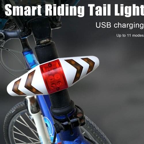 USB Rechargeable Bicycle Turn Signal Light Wireless Remote Mountain Bike Taillight Flashing Headlight