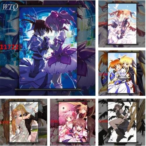 Mahou Shoujo Lyrical Nanoha Takamachi Nanoha Fate Testarossa Anime Posters Canvas Painting Wall Decor Posters Wall Art Home Deco