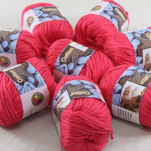 Sale 8Ball x 50g Super Soft Pure Cotton Chunky Shawl Hand Knitting Yarn Scarves Shawls 42216 Deep Coral