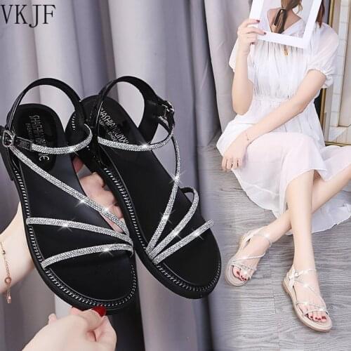 Crystals Cool Beach Wedge Heel Sandals Summer Women Elastic Band Flip Flops Sandals Mujer Sandalias Shoes