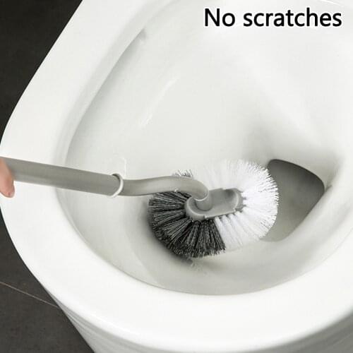 Toilet Brush Flexible Soft Bristles Plastic Long Handle No Dead Ends Toilet Cleaning Brush Bathroom Cleaning Tool