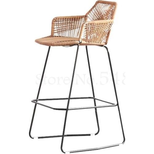 900 Rattan Chair High Bar Tables And Chairs Outdoor Bar Tables And Chairs Bar Counter Front Stool Rattan High Chair Leisure Balc