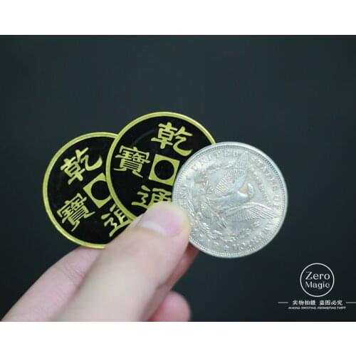 Double Face Super Triple Coin (Half Dollar or Morgan Dollar) by Johnny Wong Coin Classic Magic Fun Magic Tricks Props Gimmick