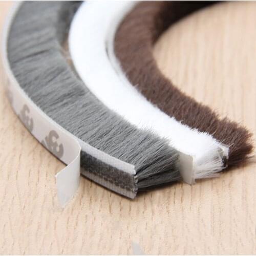 5METER/ROLL Base9xH15mm Self Adhesive Dustproof Aluminum Window Door Tape Brush Seal Strip Weatherstrip Draught Excluder