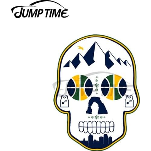 Jump Time 13 x 6.6cm For Utah Sugar Skull Car Stickers Waterproof Personality Bumper Trunk VAN SUV Surfboard Decal Decoration