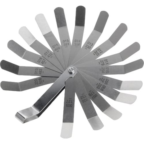 High Strength Metric 0.020 - 0.019mm Valve Offset Feeler Gauge 16 Blade