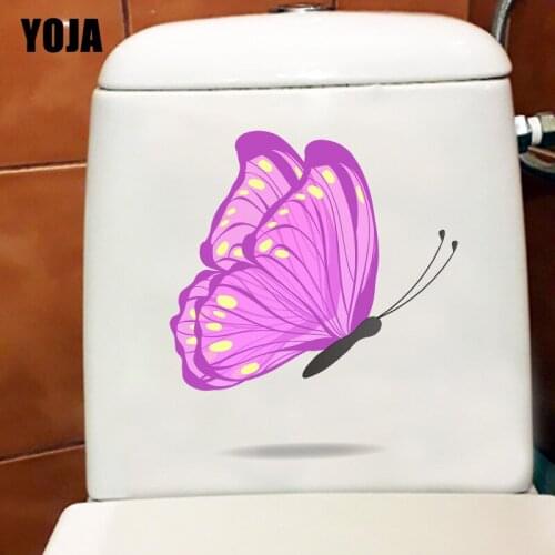 YOJA 20.8X23.7CM Purple Flying Butterfly Living Room Wall Sticker Room Toilet Decal House Decoration T1-2008