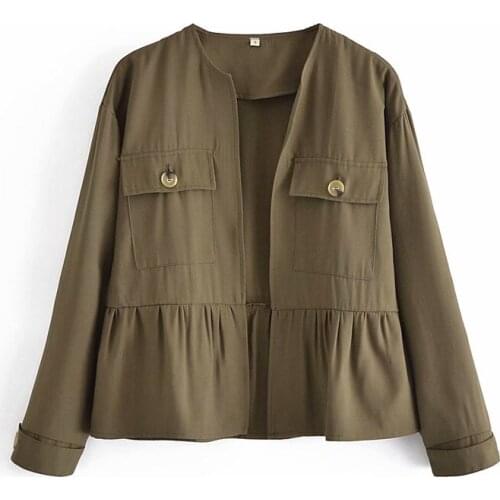 Nice Casual Women O Neck Jacket New Spring-autumn Vogue Ladies Ethnic Tribal Style Coat Female Solid Color Layered Coat