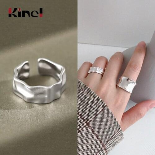 Kinel Authentic 925 Sterling Silver Ring Woman Jewelry Fashion Open Adjustable Female Finger Ring Silver 925 Fine bijoux