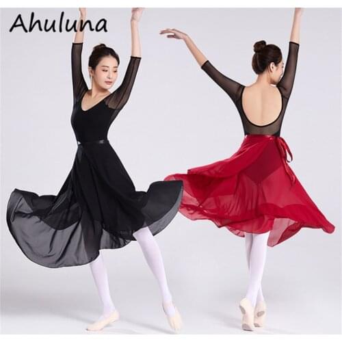 Women Ballerina Dress Ballet Dance Costume Long Chiffon Skirt Clothing For Adult Spring Summer Female Long Yarn Skirt D041