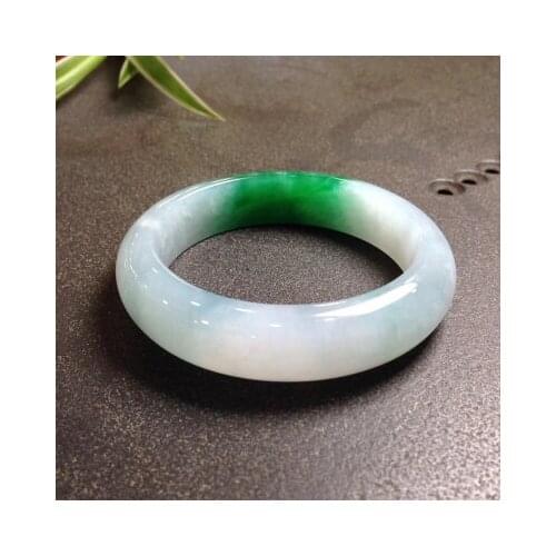 Zheru Jewelry Natural Burmese Jade 54-64mm Light Color Bracelet Elegant Princess Jewelry Best Gift