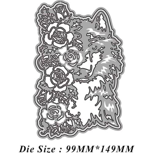 Animal Wolf Lace Frame New Metal Cutting Dies for2021Scrapbooking Edge No Stamps Stencil Cuts Crafts Navidad Molds Paper Arrival