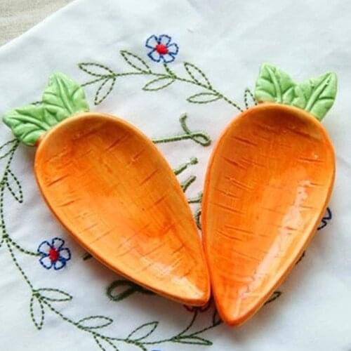 1pc Cartoon Carrot Rabbit Ceramic Small Dish Home Soy Sauce Dish Creative Japanese Tableware Seasoning Saucers