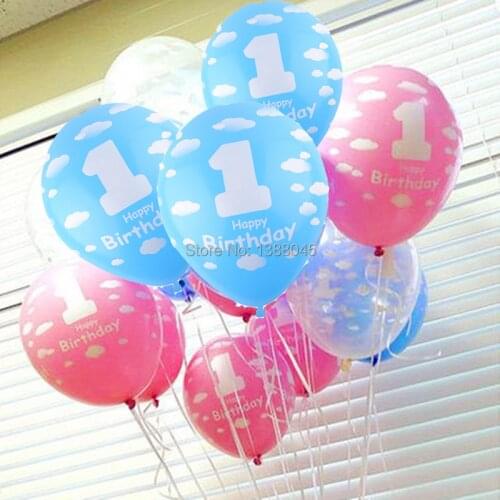 20pcs /lot 12Inch Baby Shower Pearl Latex Balloons 1th Birthday Party Boy Girl Birthday Party Decorations Supplies
