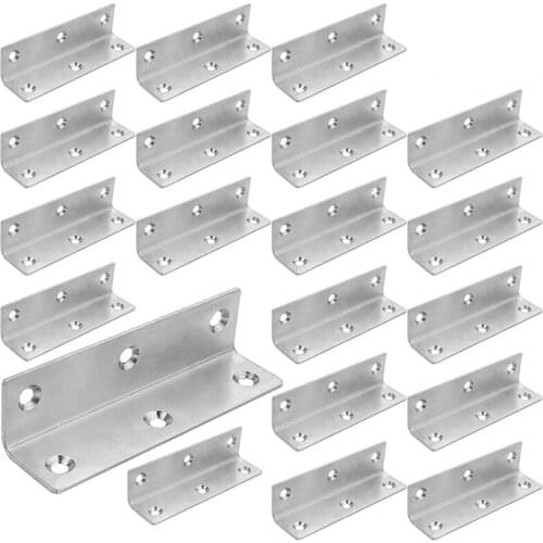 22PCS Stainless Steel Angle Brackets, 3.9X1 Inch Corner Brace, 90 Degree L Brackets For Wood, L Angle Brackets