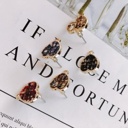 Heart Wool Stuff Stud Earring Accessories Pendant Necklace Supplies for Jewelry Making Accessories Components 6pcs KP2102