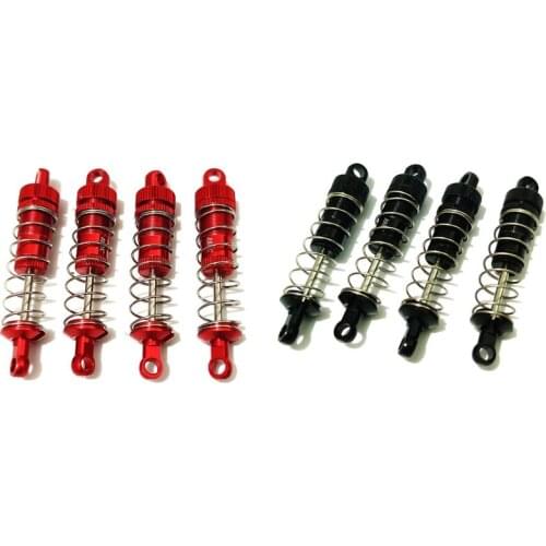 8Pcs Metal Front Rear Shock Absorber For WPL C14 C24 MN D90 MN45 HS 18301 Wltoys A959 K929 Rc Car Upgrades,Black & Red