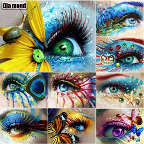5D DIY Colored Eyes Diamond Painting Big Eyes Diamond Embroidery Cross Stitch Full Square Round Drill Manual Gift Home Decor