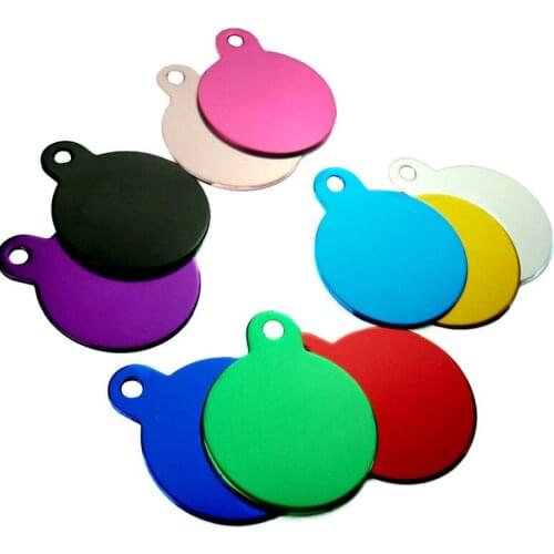 Aluminum Pet Tag round Shape Name Phone Number Dog Id Tag Address Pendant Dog Puppy Collar Anti-Lost Card F20174009