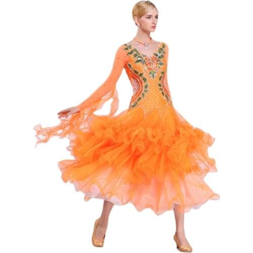 B-16196 Custom woman modern ballroom dance competition dresses Designed for adult women standard waltz ladies dance dress