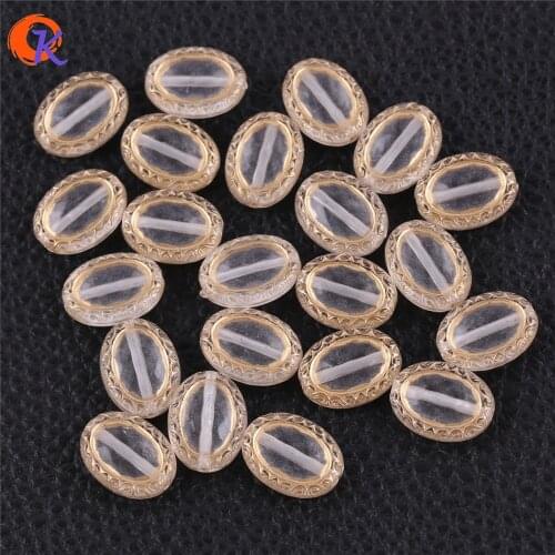 Cordial Design 600pcs 13x17mm Acrylic Beads/Antique Effect Bead/Oval Shape Bead/Gold Stripe Bead/Hand Made/Jewelry Accessories