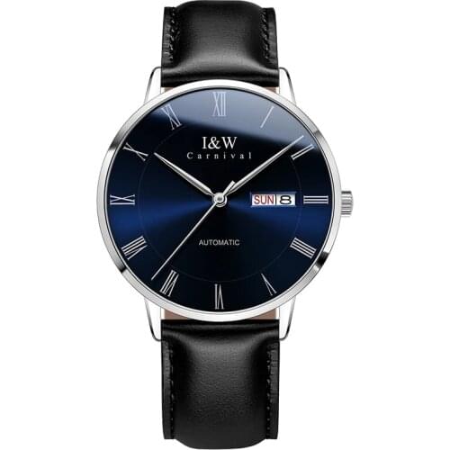 Carnival Brand Business Watch Man Fashion Luxury Waterproof Thin Dial Calendar Automatic Mechanical Wristwatch Relogio Masculino