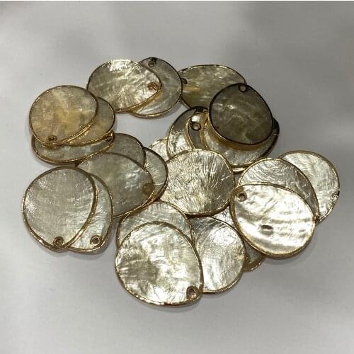 Black Shell Pendants Waterdrop Shape Mother of Pearl Shell Charms Gold Edge Accessories for Jewelry Making Earring Craft