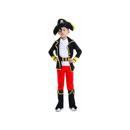 Kids Boys Pirate Costume Cosplay Children Hook suit Christmas Pirates of the Caribbean Pirate Captain Cosplay clothes