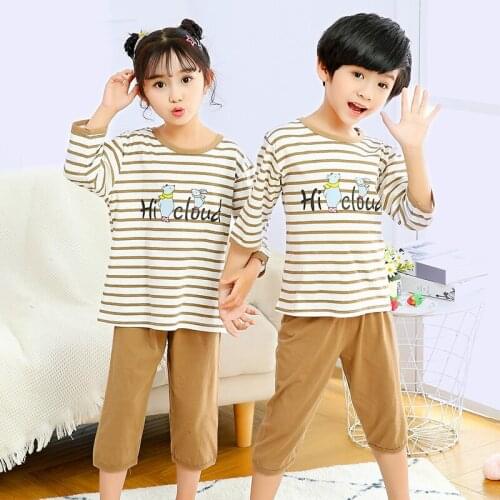 Childrens Pajamas Set 2pcs Cartoon Kids Sleepwear Baby Boys Clothes Sleep Suit Cotton Pyjamas Infant Nightwear for Kids