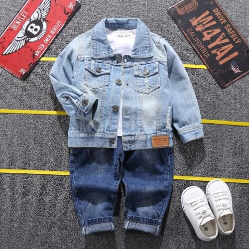 2020 Boys Girls Denim Jackets Clothes Outwear Jacket New Coat Spring Autumn Sport Fashion Cartoon Print For 2-7 Years Kids