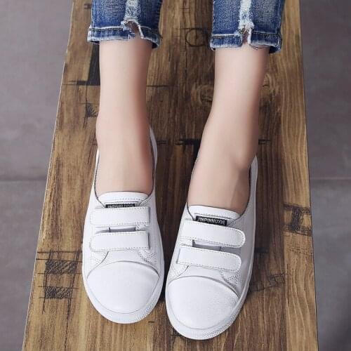Summer Womens Genuine Leather Flat With Shoes Woman Espadrilles Casual Slip-on Flats Canvas Students Shallow Ladies Boat Shoes