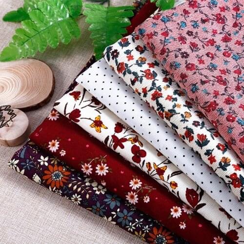 Cotton 21W Corduroy Printed Fabric For Sewing Dress Baby Cloth Soft Woven Fleece DIY Crafts Needlework Clothes Tissus 50X145cm