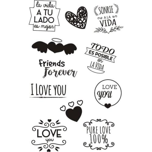 Love You Stamps DIY Craft Silicone Rubber Friends Forever Clear Stamps
