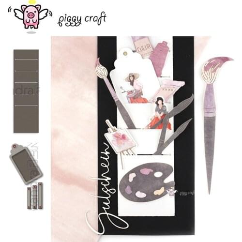 Piggy Craft metal cutting dies cut die mold Makeup flapper frame tag Scrapbook paper craft knife mould blade punch stencils die