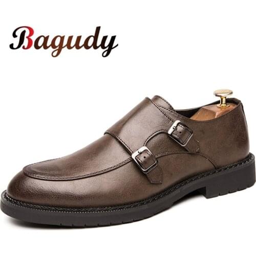 Mens Formal Shoes Italian Style Leather Dress Loafers Shoes Men Fashion Business Office Elegant Footwear Male Brown Derby Shoes